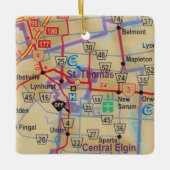 St. Thomas Ontario Karte Keramikornament (Vorderseite)