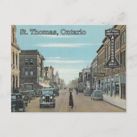 St. Thomas, Ontario - Talbot Street c. 1935 Postkarte (Vorderseite)