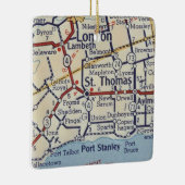 St. Thomas Ontario Vintage Karte Keramikornament (Rechts)