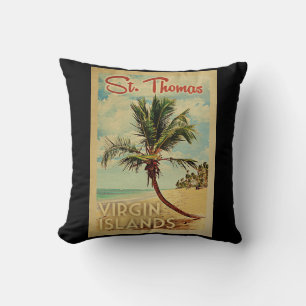 St Thomas Palm Tree Vintage Kissen