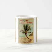 St Thomas Palm Tree Vintage Travel Kaffeetasse (Mittel)