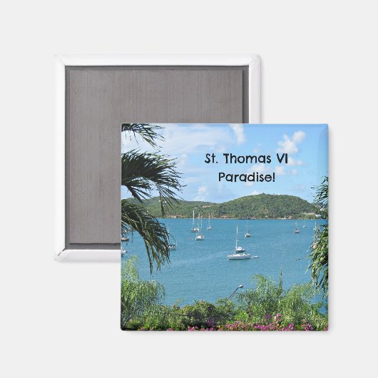 St. Thomas, Paradies! Magnet (Vorderseite/Rückseite)