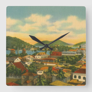 St Thomas Quadratische Wanduhr