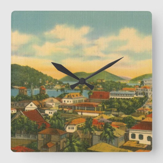 St Thomas Quadratische Wanduhr (Vorderseite)