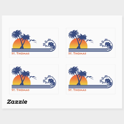 St. Thomas Rechteckiger Aufkleber (Blatt)