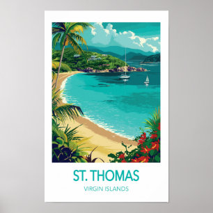 St. Thomas Reiseplakat, Amerikanische Jungferninse Poster