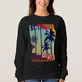 St. Thomas Retro-Vintage-Stil Palme Sweatshirt