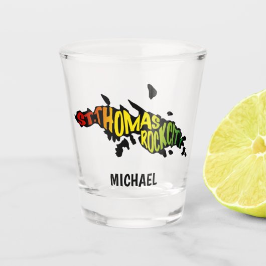 St. Thomas "Rock City" Jungfrau Islands Schnapsglas (Vorderseite)
