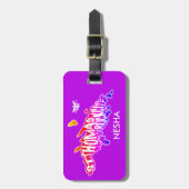 St. Thomas "Rock City" U.S. Jungfrau Islands Lila Gepäckanhänger (Vorderseite vertikal)