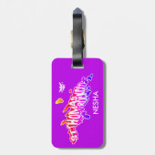 St. Thomas "Rock City" U.S. Jungfrau Islands Lila Gepäckanhänger (Rückseite vertikal)