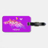 St. Thomas "Rock City" U.S. Jungfrau Islands Lila Gepäckanhänger (Rückseite horizontal)