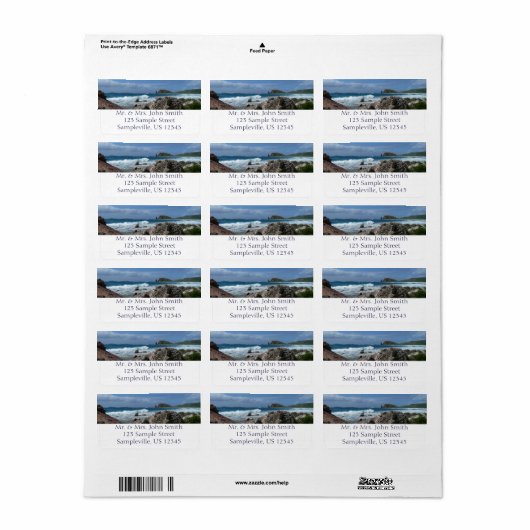 St. Thomas Rocky Beach Adressaufkleber (Vorne)