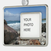 St. Thomas Rocky Beach Rahmen-Ornament Silber (Links)