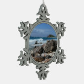 St. Thomas Rocky Beach Schneeflocken Zinn-Ornament (Links)