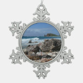 St. Thomas Rocky Beach Schneeflocken Zinn-Ornament (Vorderseite)