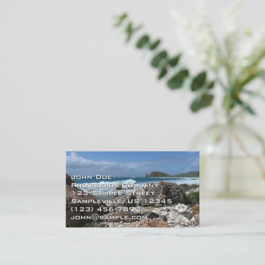 St. Thomas Rocky Beach Visitenkarte (Stehend Vorderseite)