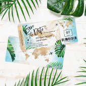 ST THOMAS Save the Date Boarding Pass Beach Einladung