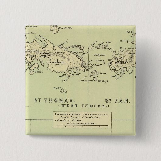 St. Thomas, St. Jan, St. Crook Button (Vorderseite)