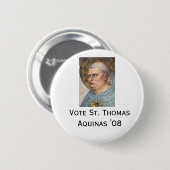 St Thomas Thomas von Aquin "08 Button (Vorne & Hinten)