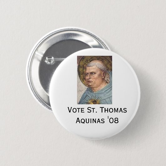 St Thomas Thomas von Aquin "08 Button (Vorne & Hinten)
