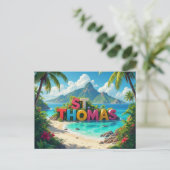 St. Thomas Traum Postkarte (Stehend Vorderseite)