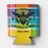 St. Thomas U.S. Jungfrau Islands Flag (Black) Madr Dosenkühler (Rückseite)