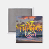 St Thomas U.S. Jungfrau Islands Magnet (Vorderseite/Rückseite)