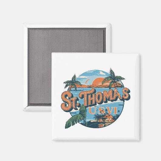 St Thomas U.S. Jungfrau Islands Magnet (Vorderseite/Rückseite)