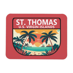 St Thomas U.S. Jungfrau Islands Retro Emblem Magnet