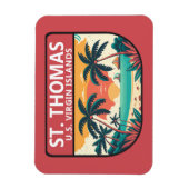 St Thomas U.S. Jungfrau Islands Retro Emblem Magnet (Vertikal)