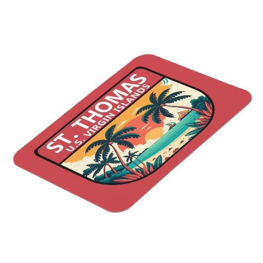 St Thomas U.S. Jungfrau Islands Retro Emblem Magnet (Linke Seite)