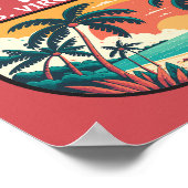 St Thomas U.S. Jungfrau Islands Retro Emblem Poster (Ecke)