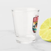 St Thomas U.S. Jungfrau Islands Retro Emblem Schnapsglas (Links)