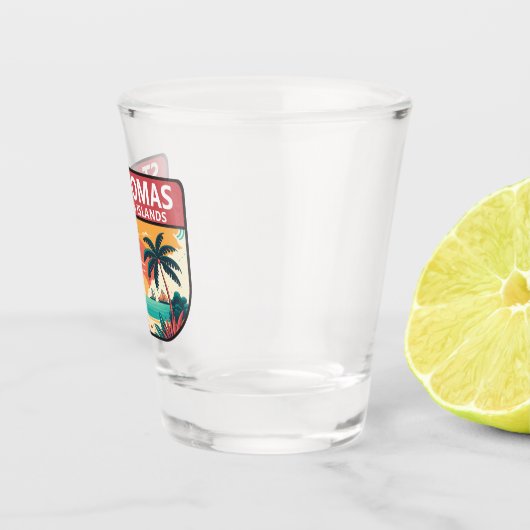 St Thomas U.S. Jungfrau Islands Retro Emblem Schnapsglas (Rechts)