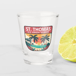 St Thomas U.S. Jungfrau Islands Retro Emblem Schnapsglas