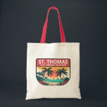 St Thomas U.S. Jungfrau Islands Retro Emblem Tragetasche<br><div class="desc">St Thomas Vektor Art Design. Es ist bekannt für seine Strände und Schnorchelplätze.</div>