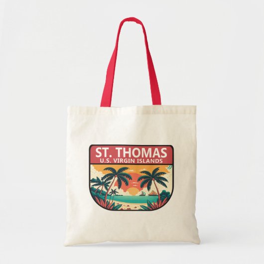 St Thomas U.S. Jungfrau Islands Retro Emblem Tragetasche (Vorne)