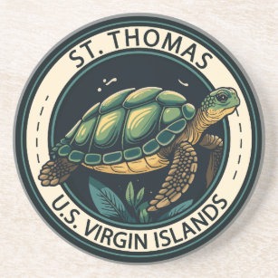 St Thomas U.S. Jungfrau Islands Turtle Abzeichen Getränkeuntersetzer