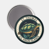 St Thomas U.S. Jungfrau Islands Turtle Abzeichen Magnet (Vorderseite/Rückseite)