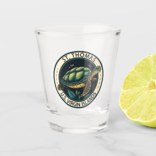 St Thomas U.S. Jungfrau Islands Turtle Abzeichen Schnapsglas