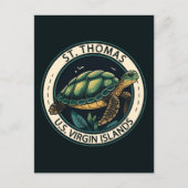 St Thomas U.S. Virgin Islands Turtle Badge Postkarte (Vorderseite)