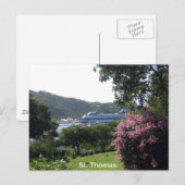 St. Thomas und Kreuzfahrtschiff Postkarte (Vorne/Hinten)