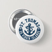 St Thomas US. Die Jungferninseln Button (Vorne & Hinten)