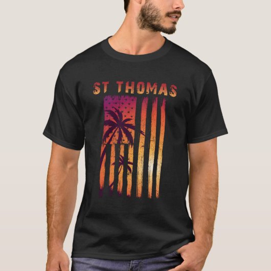 St Thomas Us Jungfrau Islands Patriotic Flag T-Shirt (Vorderseite)