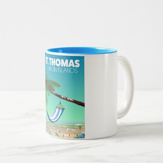St Thomas US Jungfrau Islands Zweifarbige Tasse (VorderseiteRechts)
