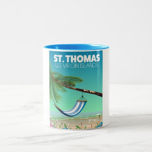 St Thomas US Jungfrau Islands Zweifarbige Tasse (Mittel)