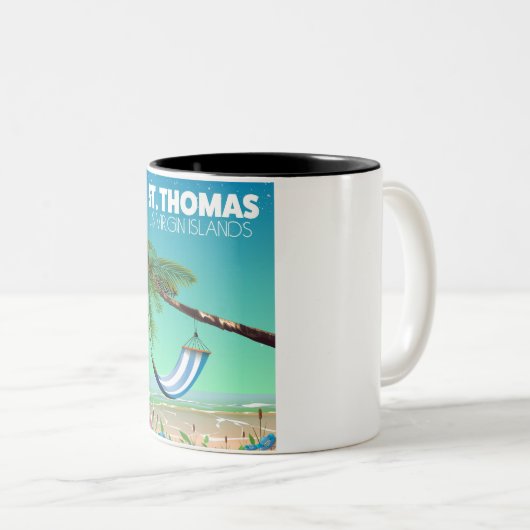 St Thomas US Jungfrau Islands Zweifarbige Tasse (VorderseiteRechts)