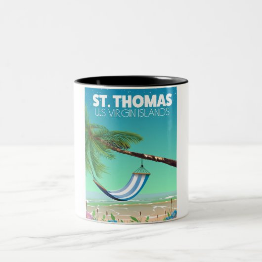St Thomas US Jungfrau Islands Zweifarbige Tasse (Mittel)