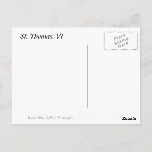 St. Thomas, US-Jungfrau Postkarte (Rückseite)