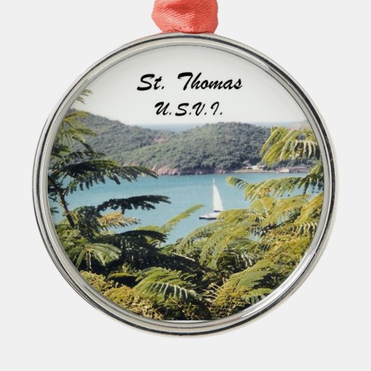 St. Thomas, USA Silbernes Ornament (Vorne)